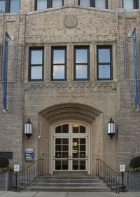 A view of the front entrance to VP&S